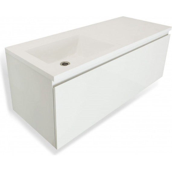 Тумба подвесная с раковиной-столешницей Эстет Dallas Luxe 140 см L, 1 ящик ФР-00002926 фото 5