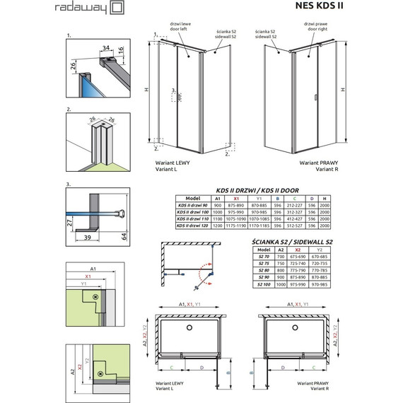 Душевое ограждение Radaway Nes KDS II 110х80 см L/R, хром/прозрачное - 3 Душевое ограждение Radaway Nes KDS II 110х80 см L/R, хром/прозрачное фото 3