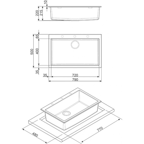 Кухонная мойка Smeg 79 см фото 3
