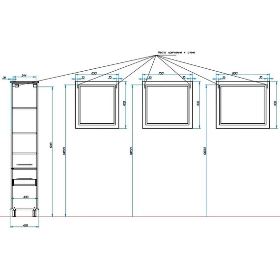 Пенал напольный Эстет Bali Classic 43 см, левый ФР-00002157 - 4 Пенал напольный Эстет Bali Classic 43 см, левый ФР-00002157 фото 4