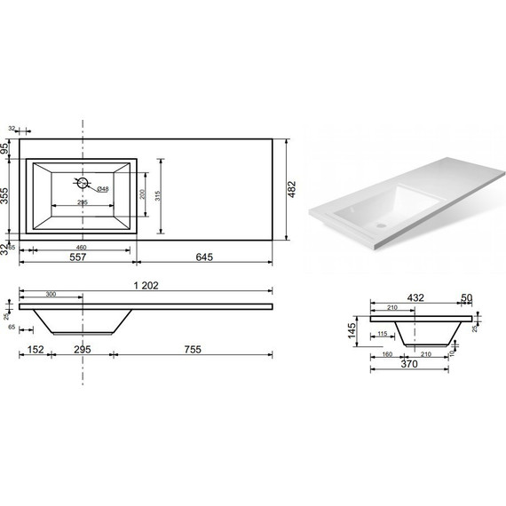 Раковина над стиральной машиной Эстет Dallas Luxe 120 см L ФР-00001490 - 2 Раковина над стиральной машиной Эстет Dallas Luxe 120 см L ФР-00001490 фото 2