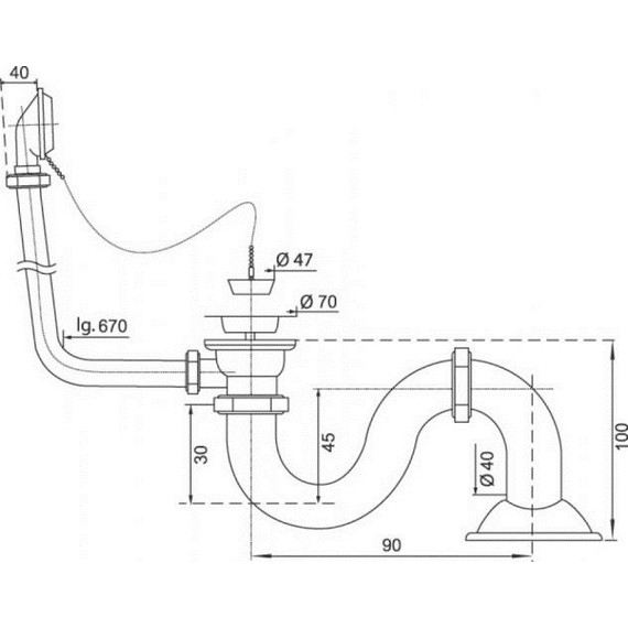 Сифон для ванн Эстет Царская/Бостон, золото фото 2