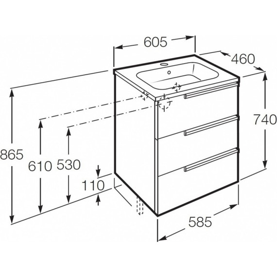 Тумба напольная с раковиной Roca Victoria NORD Ice Edition 60 см ZRU9302834, белый фото 10