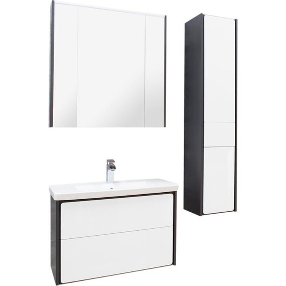 Тумба подвесная с раковиной Roca Ronda 60 см ZRU9302963, белый глянец/антрацит фото 6