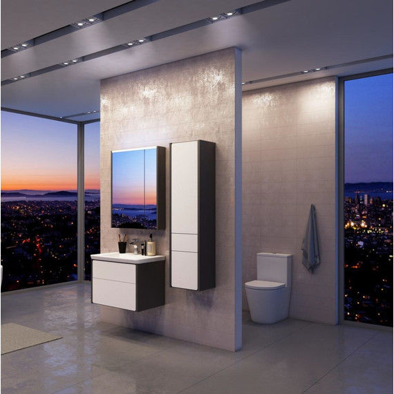 Зеркальный шкаф ROCA Ronda 70 см ZRU9302969, антрацит - 4 Зеркальный шкаф ROCA Ronda 70 см ZRU9302969, антрацит фото 4