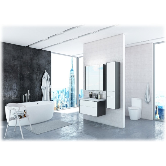 Зеркальный шкаф ROCA Ronda 80 см ZRU9302970, антрацит - 4 Зеркальный шкаф ROCA Ronda 80 см ZRU9302970, антрацит фото 4