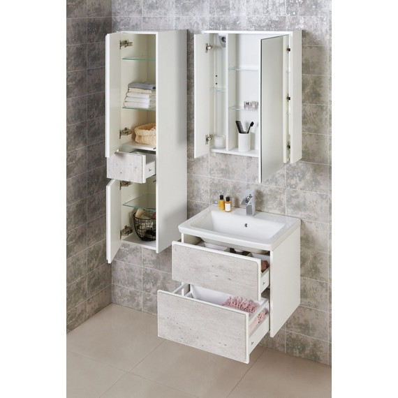 Пенал подвесной ROCA Ronda 32 см левый ZRU9303005, бетон/белый глянец - 8 Пенал подвесной ROCA Ronda 32 см левый ZRU9303005, бетон/белый глянец фото 8