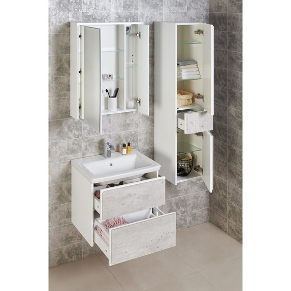 Зеркальный шкаф ROCA Ronda 70 см ZRU9303008, бетон/белый глянец - 5 Зеркальный шкаф ROCA Ronda 70 см ZRU9303008, бетон/белый глянец фото 5