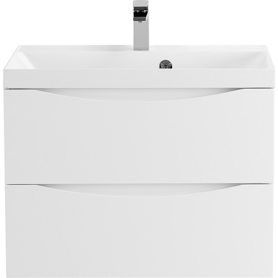 Тумба подвесная с раковиной BelBagno MARINO-600-2C-SO-BL-P 60 см, Bianco Lucido фото 
