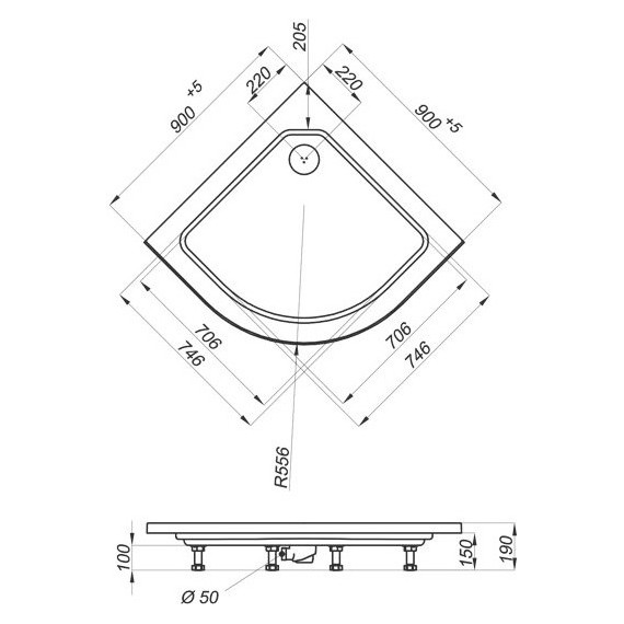 Душевая кабина Triton Стандарт А ДН4 Аква Узоры 90х90 см, белый/узор фото 4