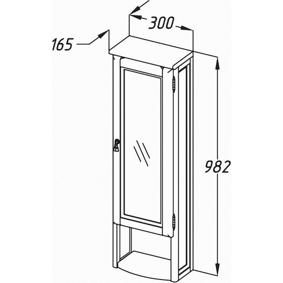 Шкаф подвесной Opadiris Клио 30 см, 1 створчатый, правый, белый фото 2