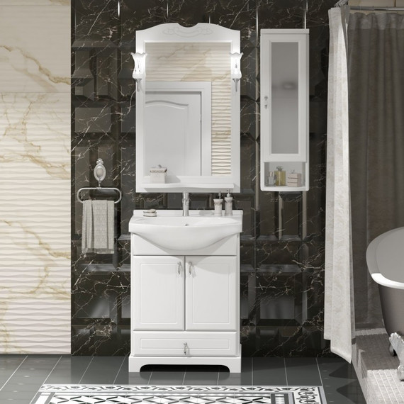 Шкаф подвесной Opadiris Клио 30 см, 1 створчатый, правый, белый фото 5