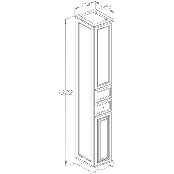 Пенал напольный Opadiris Риспекто 30 правый, белый фото 2
