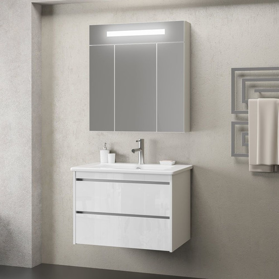 Зеркало-шкаф Smile Фреш 80 см, белый фото 5