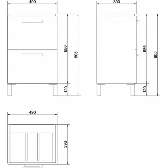 Тумба подвесная/напольная с раковиной Cersanit Melar 50 см B-SU-MEL-CM50, 2 ящика, белый - 9 Тумба подвесная/напольная с раковиной Cersanit Melar 50 см B-SU-MEL-CM50, 2 ящика, белый фото 9