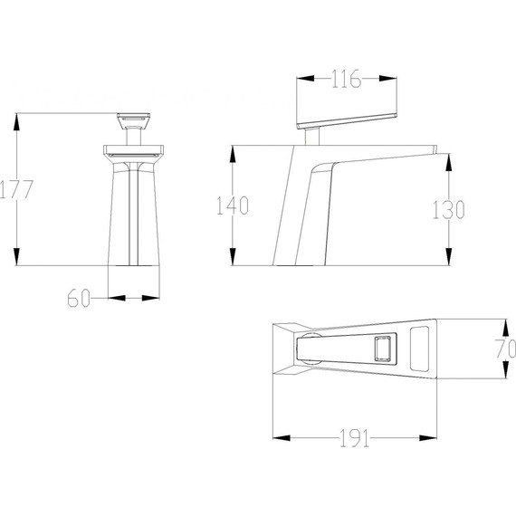 Смеситель для раковины Bronze de Luxe Quadro A919B, черный/золото - 2 Смеситель для раковины Bronze de Luxe Quadro A919B, черный/золото фото 2