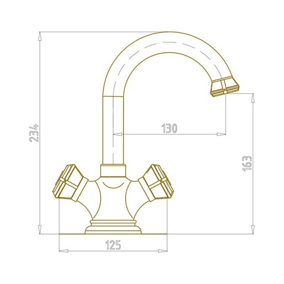 Смеситель для раковины Bronze de Luxe Royal 21981, бронза - 2 Смеситель для раковины Bronze de Luxe Royal 21981, бронза фото 2