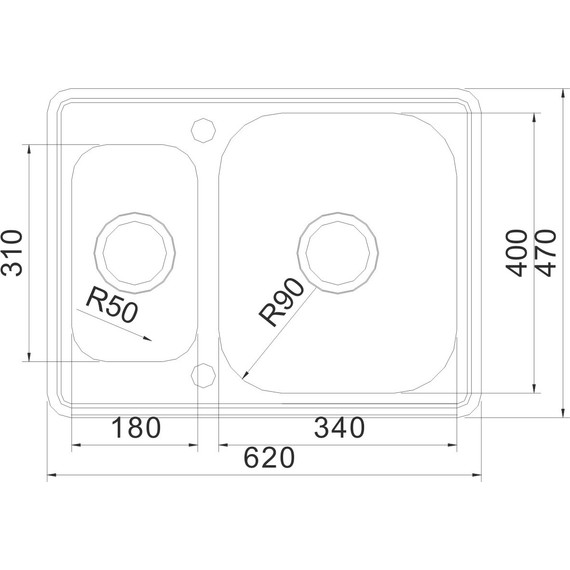 Кухонная мойка Oulin OL-0304 1 мм, нержавеющая сталь фото 5