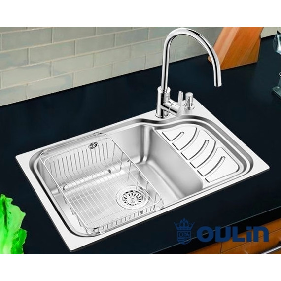 Кухонная мойка Oulin OL-327L 1 мм, нержавеющая сталь фото 5
