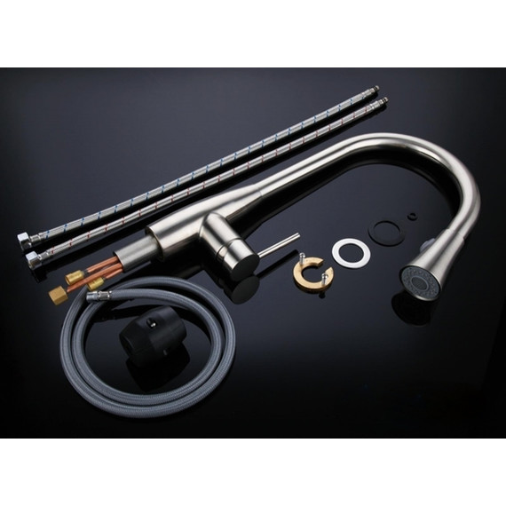 Смеситель для кухни Oulin OL-8016, сатин - 4 Смеситель для кухни Oulin OL-8016, сатин фото 4