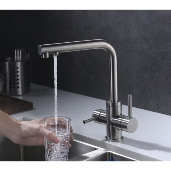 Смеситель для кухни Oulin OL-8021, сатин - 3 Смеситель для кухни Oulin OL-8021, сатин фото 3