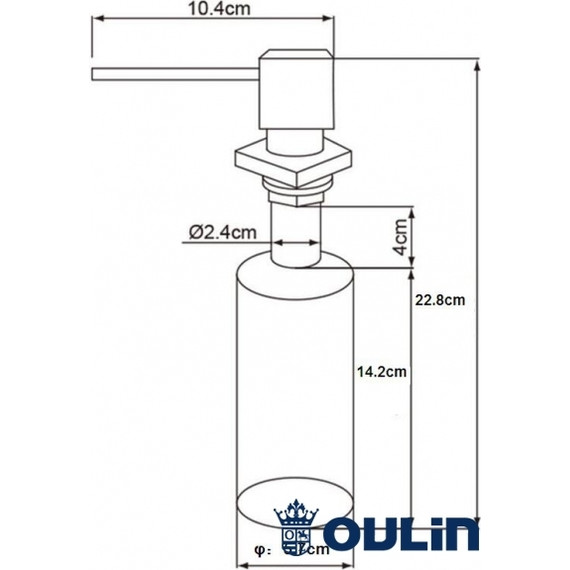 Дозатор для моющего средства Oulin OL-401FS, сатин фото 2