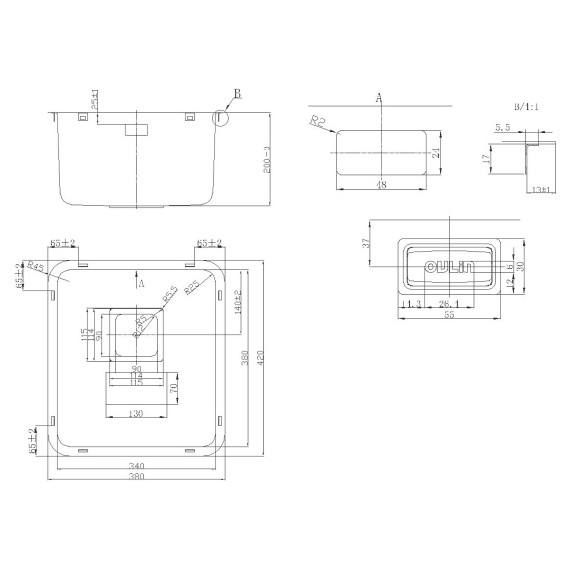 Кухонная мойка Oulin OL-0362 1 мм, нержавеющая сталь фото 4