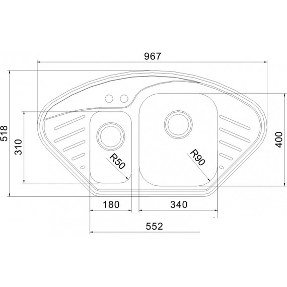 Кухонная мойка Oulin OL-310 1 мм, нержавеющая сталь - 4 Кухонная мойка Oulin OL-310 1 мм, нержавеющая сталь фото 4