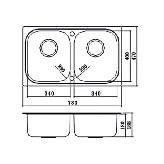 Кухонная мойка Oulin OL-S8905 1 мм, нержавеющая сталь фото 5