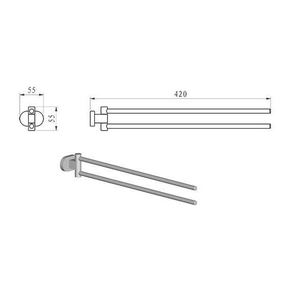 Держатель для полотенец CR 340 Ravak Chrome X07P319 фото 2