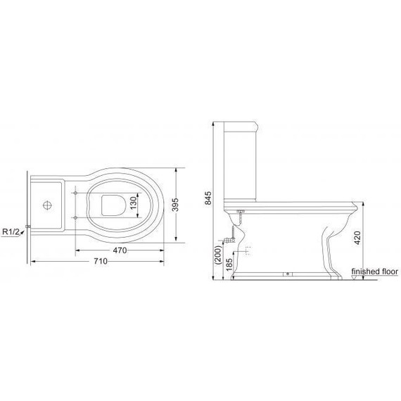 Унитаз-компакт Creo Ceramique Dijon с крышкой деревянной микролифт фото 6