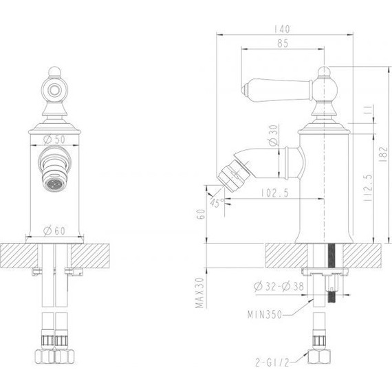 Смеситель для биде Bravat Art F375109G, золото, Цвет производителя: золото фото 2