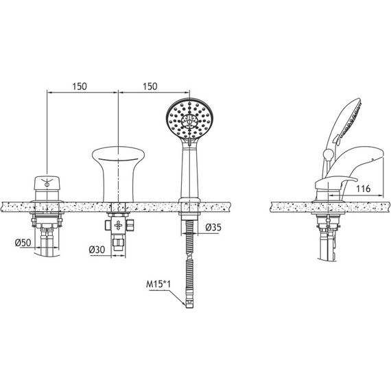 Смеситель для ванны Bravat Cascade Cobra F5140197CP-1-RUS - 2 Смеситель для ванны Bravat Cascade Cobra F5140197CP-1-RUS фото 2
