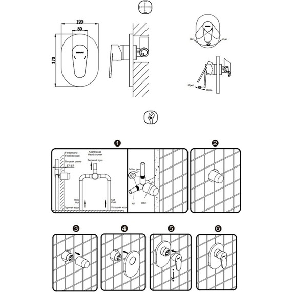 Смеситель для душа Bravat Eler FB848238CP-RUS, хром - 2 Смеситель для душа Bravat Eler FB848238CP-RUS, хром фото 2
