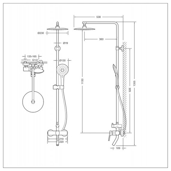 Душевая стойка Bravat Palace F6172217CP-A-RUS - 2 Душевая стойка Bravat Palace F6172217CP-A-RUS фото 2