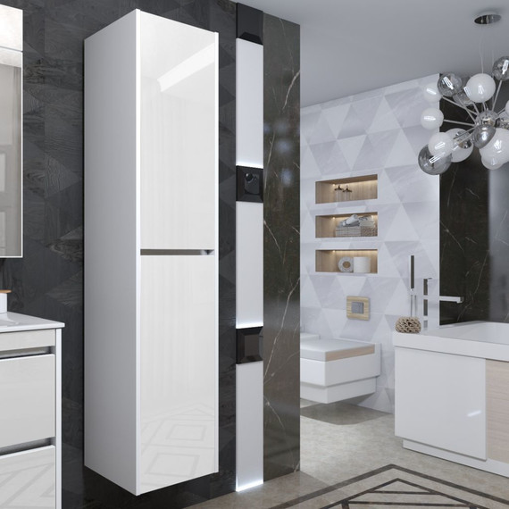 Пенал подвесной Smile Фреш 35 см, белый - 4 Пенал подвесной Smile Фреш 35 см, белый фото 4