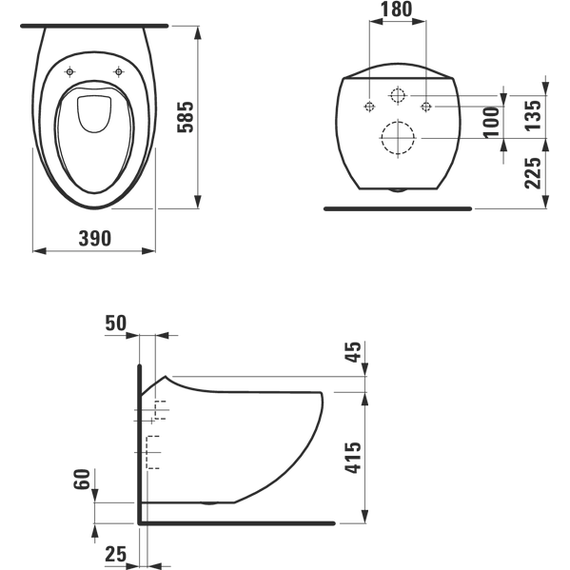 Унитаз подвесной Laufen ILBAGNOALESSI ONE Rimless 8.2097.1.400.000.1 - 6 Унитаз подвесной Laufen ILBAGNOALESSI ONE Rimless 8.2097.1.400.000.1 фото 6