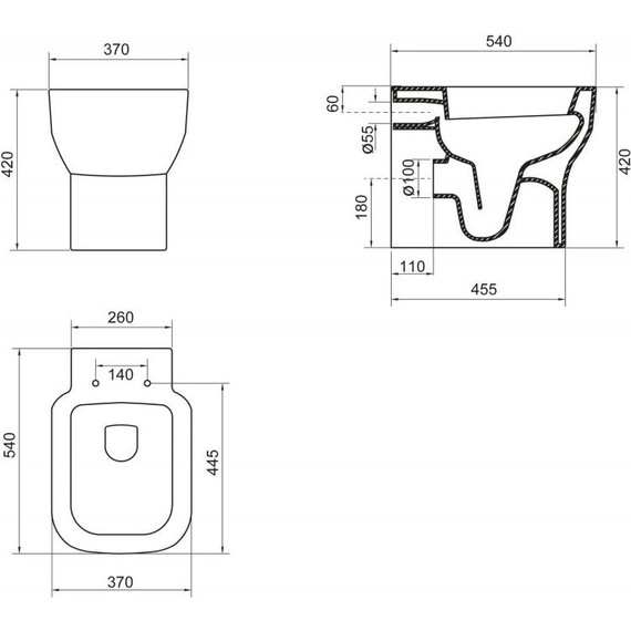 Унитаз приставной безободковый BelBagno Vaso BB127CB фото 8