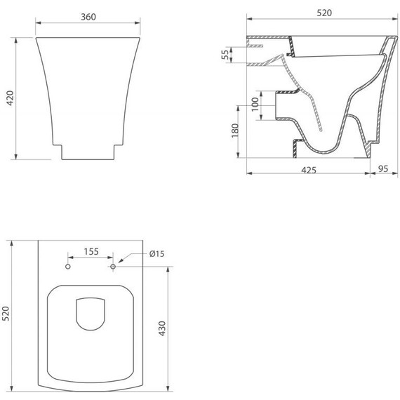 Унитаз приставной безободковый BelBagno Regina BB104CB фото 8