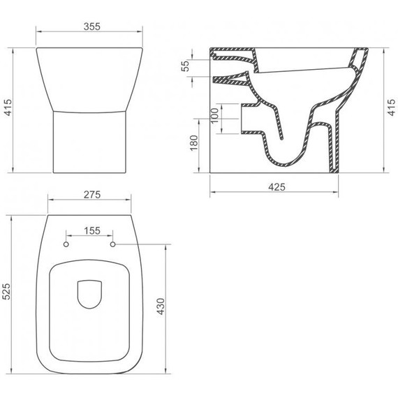 Унитаз приставной BelBagno Lago BB128CB фото 4