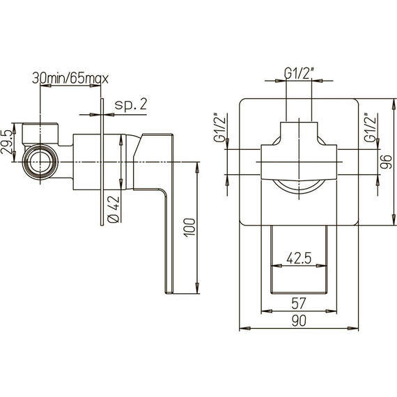 Смеситель для душа Paini Dax 84CR690R, хром - 3 Смеситель для душа Paini Dax 84CR690R, хром фото 3