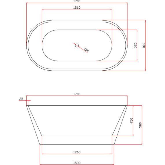 Ванна отдельностоящая Azario Bristol BRI17080 170х80 см, Размер - мм: 1700х800 - 8 Ванна отдельностоящая Azario Bristol BRI17080 170х80 см, Размер - мм: 1700х800 фото 8