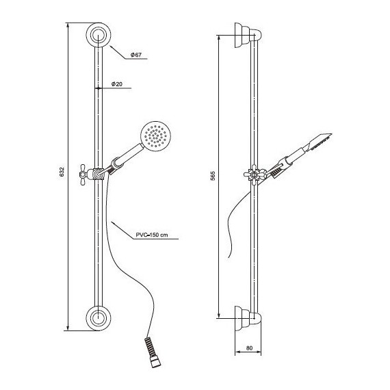 Душевой гарнитур Paini Bologna BLCR121 фото 3