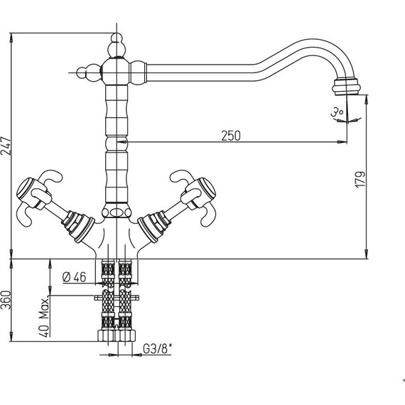 Смеситель для кухни Paini Ornellaia 87CR570BKM, хром фото 3