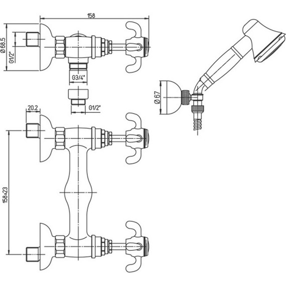 Смеситель для душа Paini Ornellaia 87CR509, хром фото 3