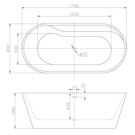 Ванна отдельностоящая BelBagno BB14 178х84 см - 3 Ванна отдельностоящая BelBagno BB14 178х84 см фото 3