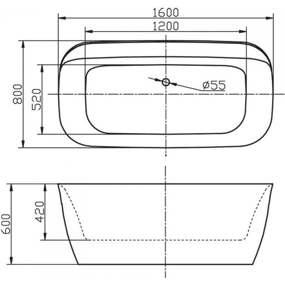 Ванна отдельностоящая BelBagno BB303 160х80 см фото 4