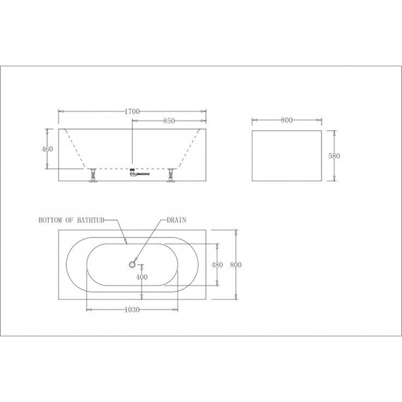 Ванна отдельностоящая BelBagno BB78-1700 170х80 см фото 2