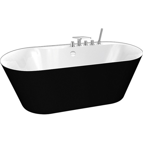 Ванна отдельностоящая BelBagno BB14-NERO/BIA 178х84 см фото 