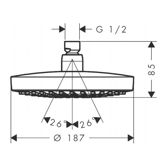 Верхний душ Hansgrohe Croma Select S 26522000 фото 2